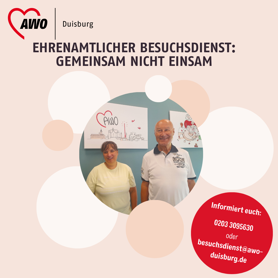 Gemeinsam nicht einsam: unser AWO-Besuchsdienst freut sich auf neue Kontakte 🤝